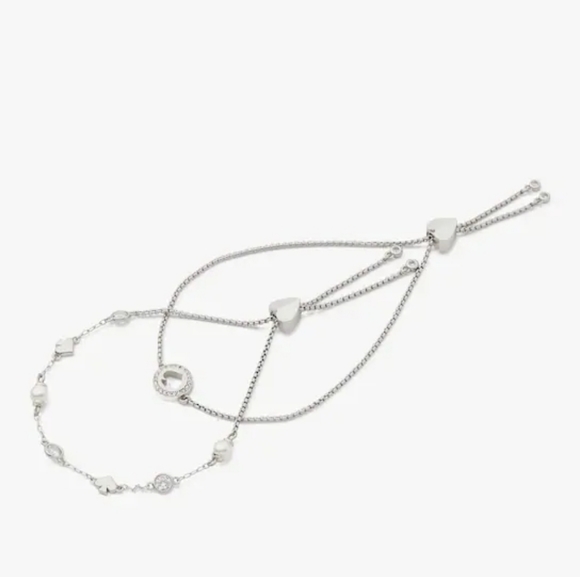Kate Spade Spot The Spade Box Set of 2 Slider Bracelets Silver / Clear - Picture 4 of 16
